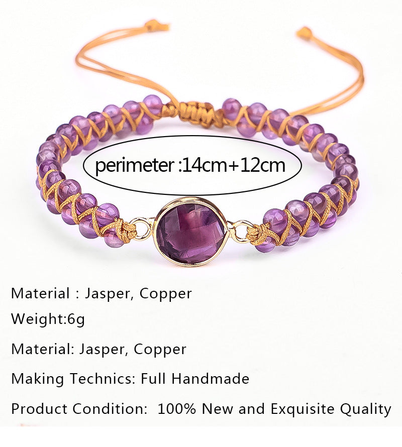 Hand-woven Faceted Amethyst Bracelet