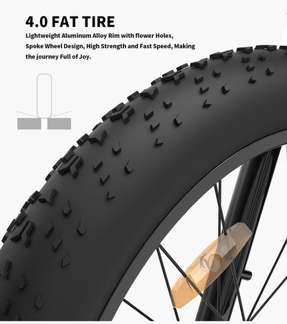 Foldable 20x4.0 Fat Tire E-Bike For Commuting - 500W Motor, 36V 13AH Battery, LCD Display & Dual Disc Brakes