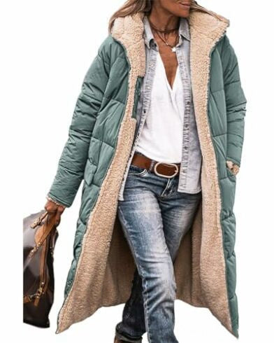 Women's Hooded Double-sided Slim Cardigan Coat