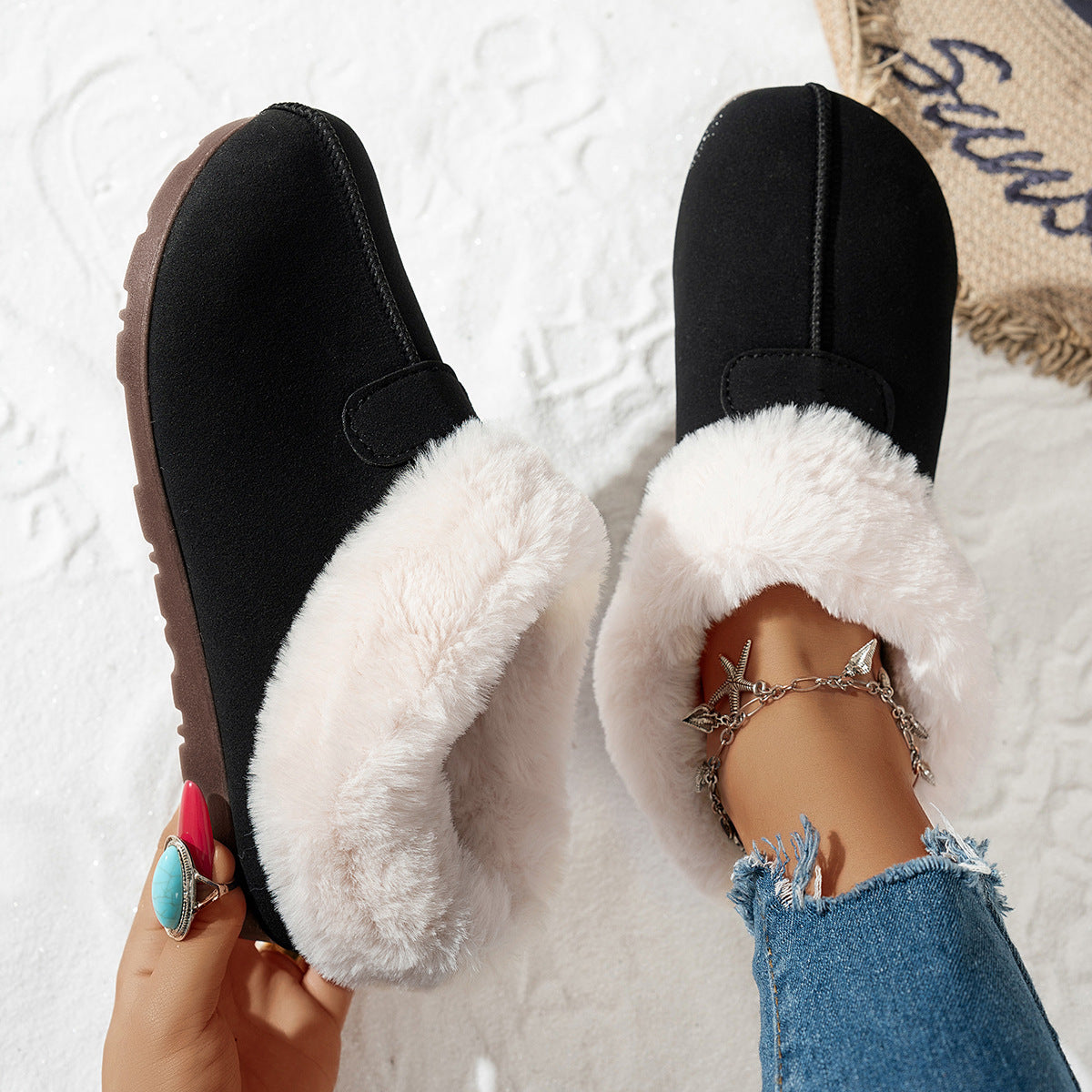 Women's Snow Boots Velvet Warm Cotton Shoes