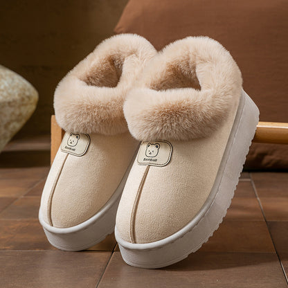 Ankle Wrap Cotton Slippers Women's Fashion Thick Snow Boots