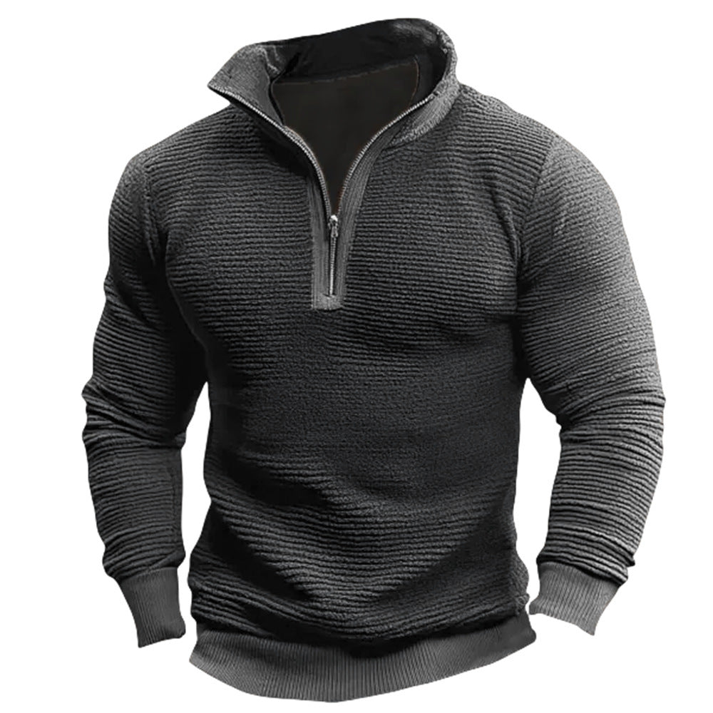 Men's Contrast Colour Zip Casual Sweatshirt Coat