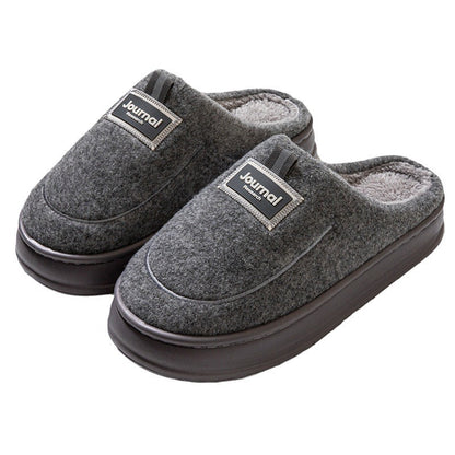 Men's Plus Size Thickened Cotton Slippers — Warm Indoor Shoes
