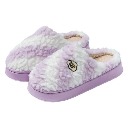 Women's Warm Velvet Cotton Slippers — Non-slip & Silent