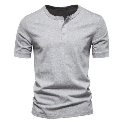 Mens Casual Crew-Neck Short-Sleeve Solid-Color T-Shirt