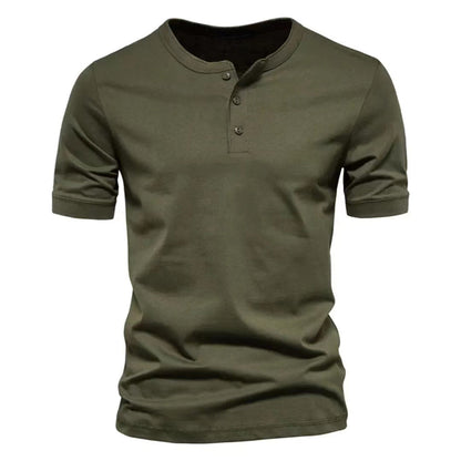 Mens Casual Crew-Neck Short-Sleeve Solid-Color T-Shirt