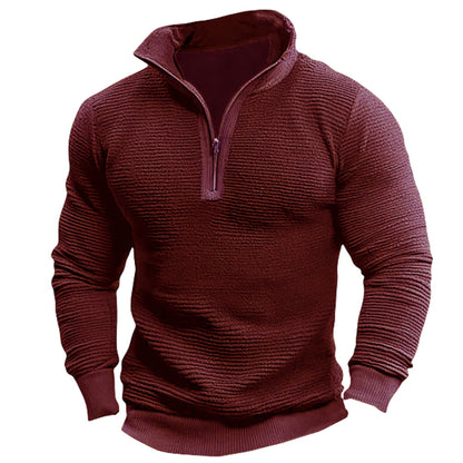 Men's Contrast Colour Zip Casual Sweatshirt Coat