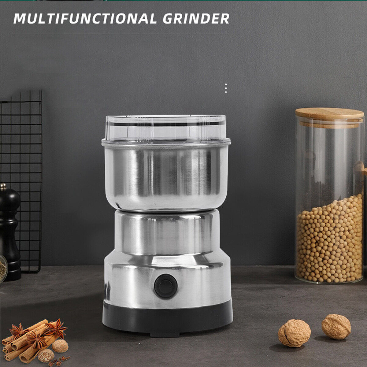 Electric Coffee Grinder Grinding Milling Nut Bean Spice Matte Blade Blender UK