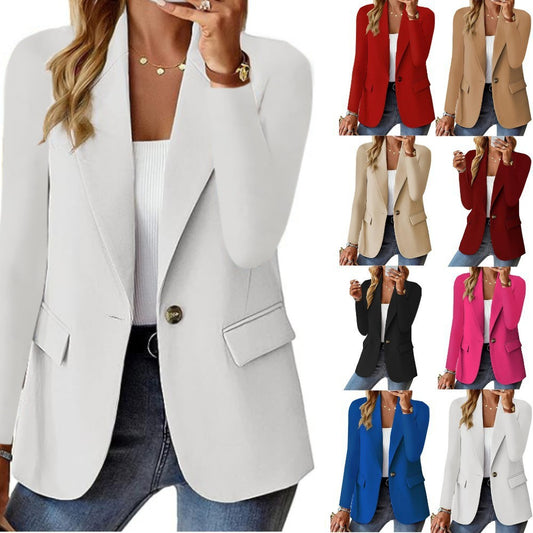 Women's Fashion Lapel Button Suit Jacket — Casual Commuter