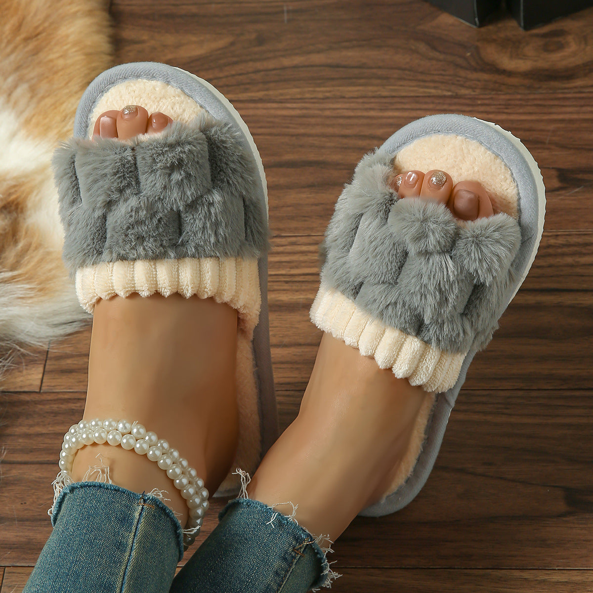Bow Plush Indoor Slippers — Soft & Cosy House Shoes