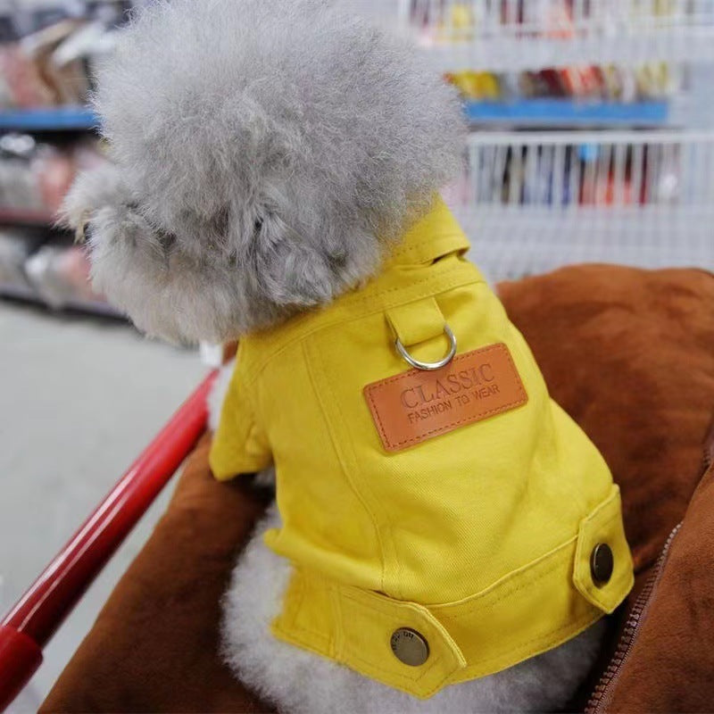 Dog cat Autumn Traction Denim Jacket