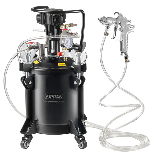 Spray Paint Pressure Pot, 10 L,2.5 Gal Fully Automatic Stirring Pressure Pot Tank, 70 Psi Adjustale Pressure, Pressure Pot Paint Tank With Spray Gun And Hoses, For Home Decor Industry Painting