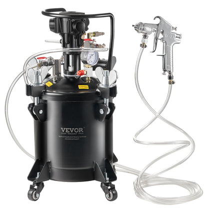 Spray Paint Pressure Pot, 10 L,2.5 Gal Fully Automatic Stirring Pressure Pot Tank, 70 Psi Adjustale Pressure, Pressure Pot Paint Tank With Spray Gun And Hoses, For Home Decor Industry Painting