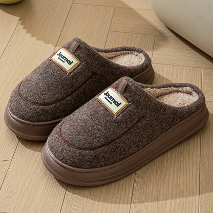 Men's Plus Size Thickened Cotton Slippers — Warm Indoor Shoes