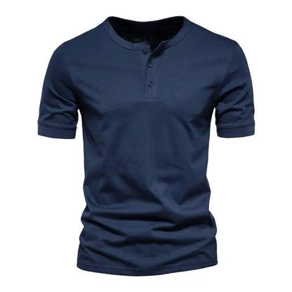 Mens Casual Crew-Neck Short-Sleeve Solid-Color T-Shirt