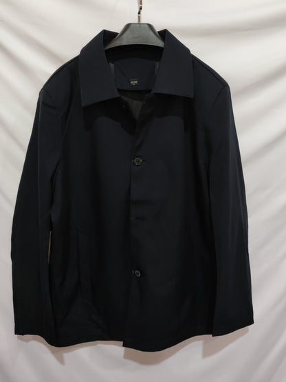 Fall Winter Men Polo Collar Solid Color Business Jacket Short Button Lightweight Coat