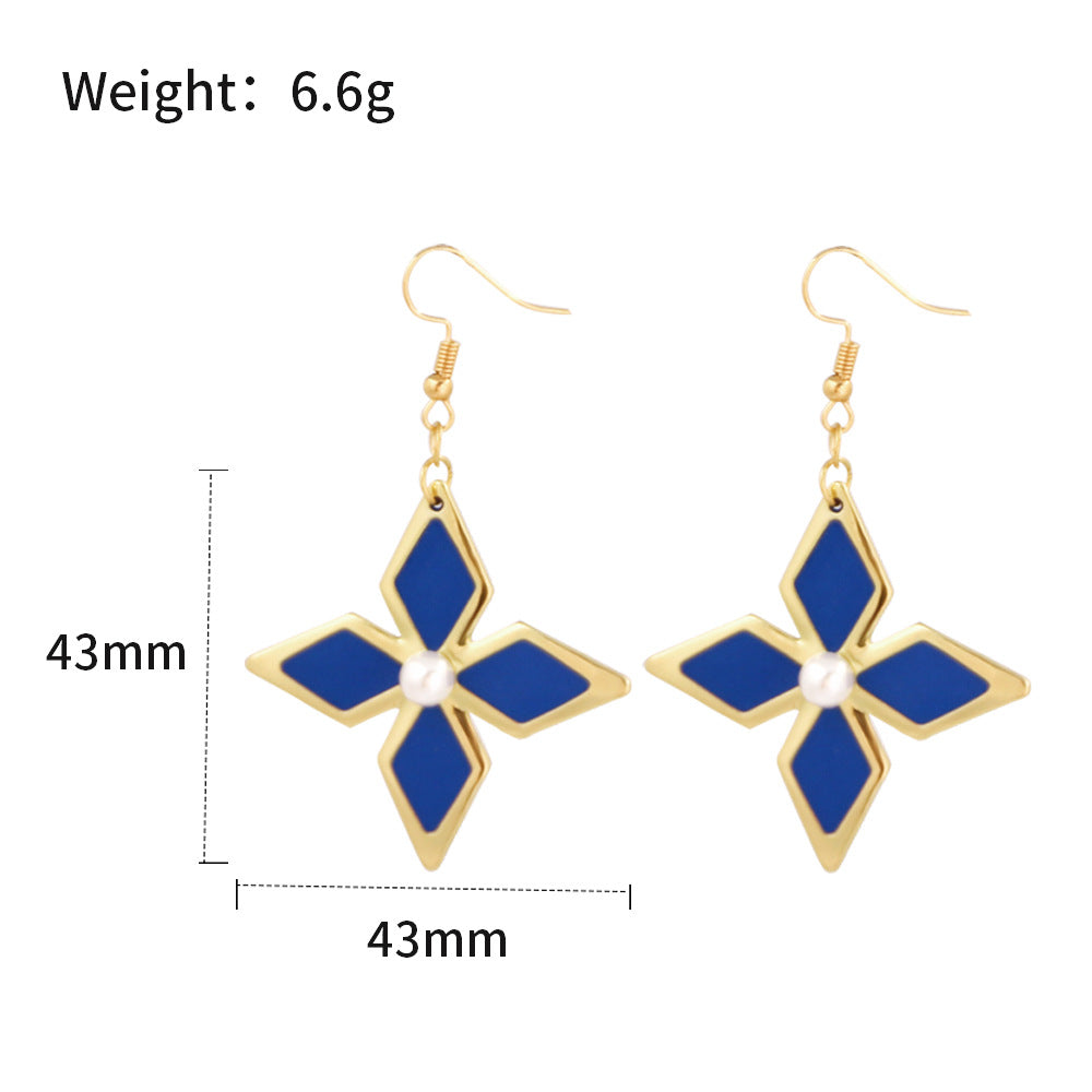 Earrings Four Leaf Clover Electroplating Earrings